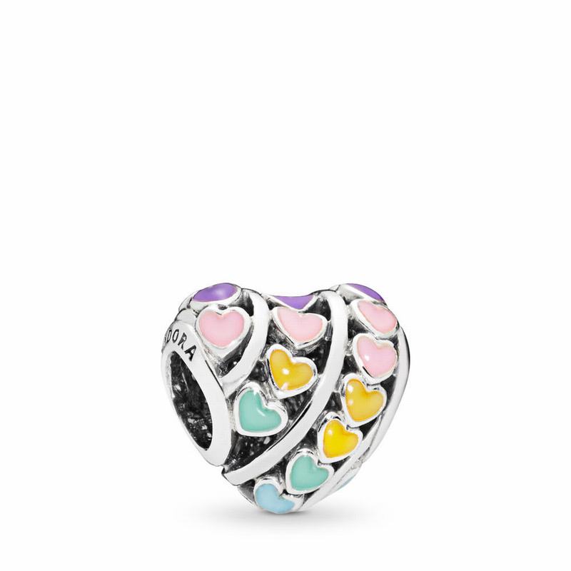 Pandora Rainbow Hearts Charm NZ, Sterling Silver (126798-HDO)